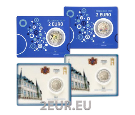 Luxembourg 2 euro BU 2025 - 75th anniversary of the Schuman Declaration + 25th anniversary of the accession to the throne of Grand Duke Henri