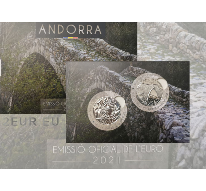 ANDORRA 1,25 EURO 2021 - Cultural Heritage of Andorra - Narcissus Poeticus - Margineda Bridge for 29.00 € ✅