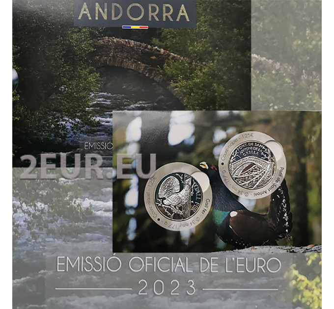 ANDORRA 1,25 EURO 2023 - Patrimonio Cultural de Andorra - El urogallo y el puente de San Antonio de la Grella por 29.00 € ✅