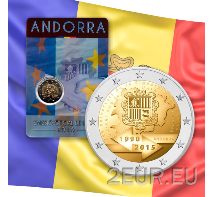 Andorra 2 euro BU Coincard 2015 - 25 años de unión aduanera con la UE por 31.00 € ✅