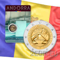 Andorra 2 euro BU Coincard 2015 - 30 años desde que los 18 se convirtieron en Edad Legal