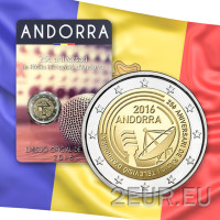 Andorra 2 euro BU Coincard 2016 - 25 Aniversario de la Radio y Televisión de Andorra