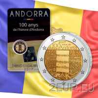 Andorra 2 euro BU Coincard 2017 - 100 años del Himno de Andorra