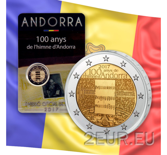 Andorra 2 euro BU Coincard 2017 - 100 años del Himno de Andorra por 23.50 € ✅