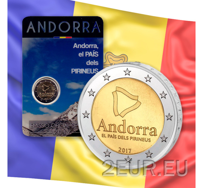 Andorra 2 euro BU Coincard 2017 - Pays des Pyrénées por 23.50 € ✅