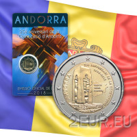 Andorra 2 euro BU Coincard 2018 - 25 aniversario de la Constitución de Andorra