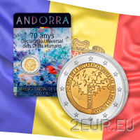 Andorra 2 euro BU Coincard 2018 - 70 aniversario de la Declaración Universal de Derechos Humanos