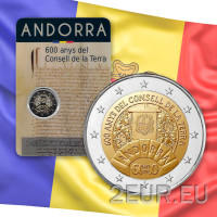 Andorra 2 euro BU Coincard 2019 - 600 años del Consell de La Terra
