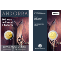 Andorra 2 euro BU coincard 2024 - 100 Years of Skiing in Andorra