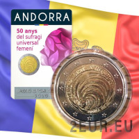 Andorra 2 euro BU Coincard 2020 - 50 años de la introducción del sufragio femenino en Andorra Andorra 2 euro BU Coincard 2020 - 50 años de la introducción del sufragio femenino en Andorra