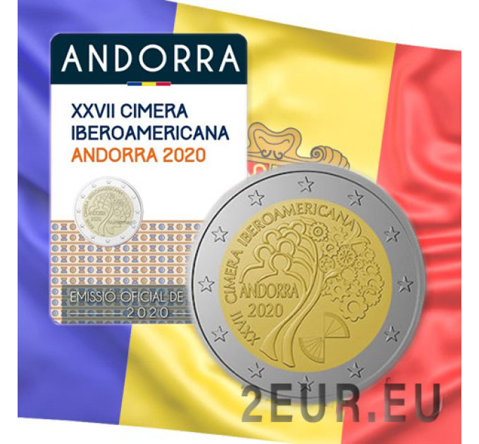 Andorra 2 euro BU coincard 2020 - 27th Ibero-American Summit in Andorra for 25.50 € ✅