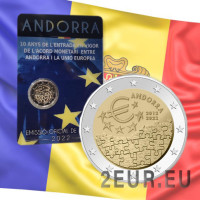 Andorra 2 euro BU coincard 2022 - 10 años de Acuerdo Monetario entre Andorra y la UE Andorra 2 euro BU coincard 2022 - 10 años de Acuerdo Monetario entre Andorra y la UE