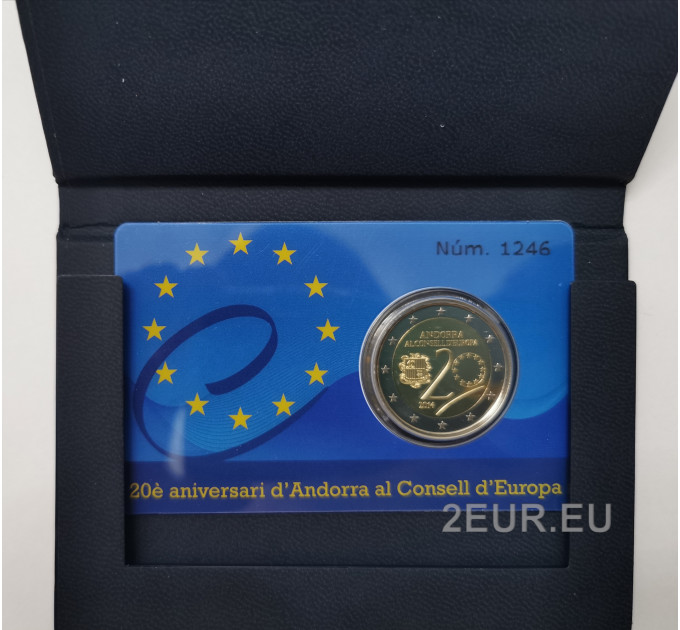 Andorra 2 euro prueba 2014 - 20 años en el Consejo de Europa por 145.00 € ✅