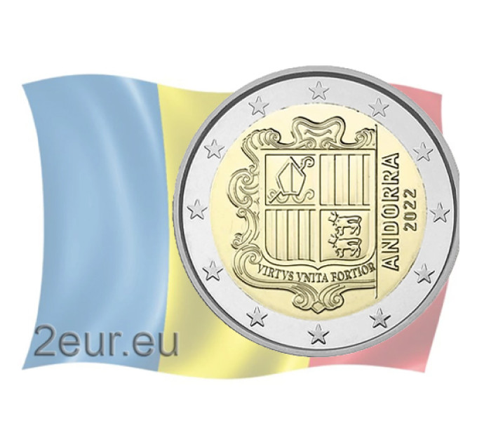 Andorra 2€ UNC 2022 - Escudo de Armas por 4.50 € ✅
