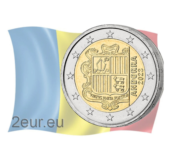 Andorra 2€ UNC 2023 - Escudo de Armas por 4.50 € ✅