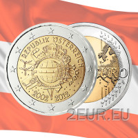 Austria 2 euros UNC 2012 - 10 Años de Euro Cash