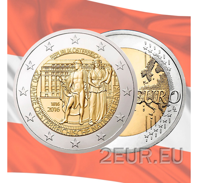 Austria 2 euro UNC 2016 - 200th Anniversary of the Foundation of the National Bank of Austria for 4.50 € ✅