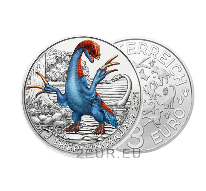 Austria 3 euros moneda 2021 - Terizinosavr por 18.00 € ✅