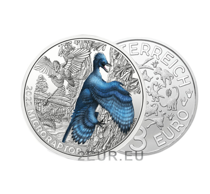 Austria 3 euros moneda 2022 - Microraptor por 16.00 € ✅