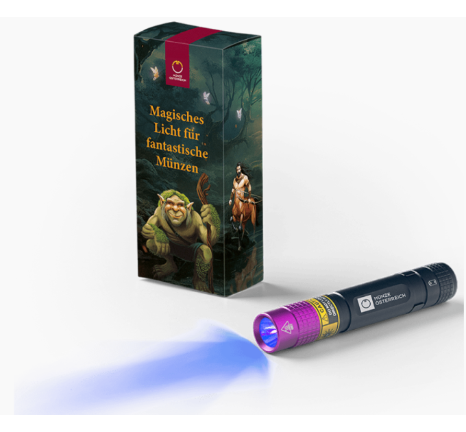 UV flashlight for 3 euro coins Austria - Mythical creatures for 18.00 € ✅