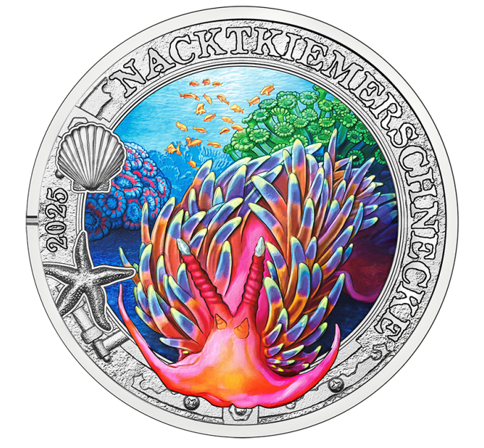 Austria 3 euro coin 2025 - Luminous Marine Life - Dorid Nudibranch for 16.00 € ✅