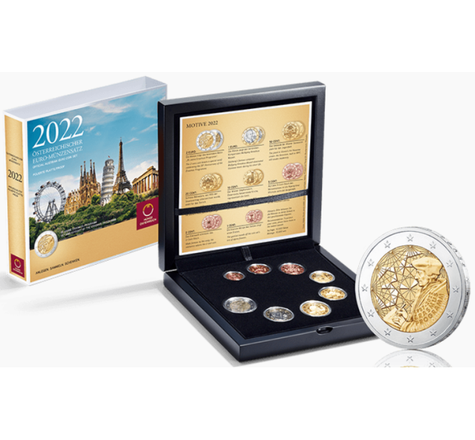 Austria coin set PROOF 2022 - 35 years of the Erasmus program for 103.00 € ✅