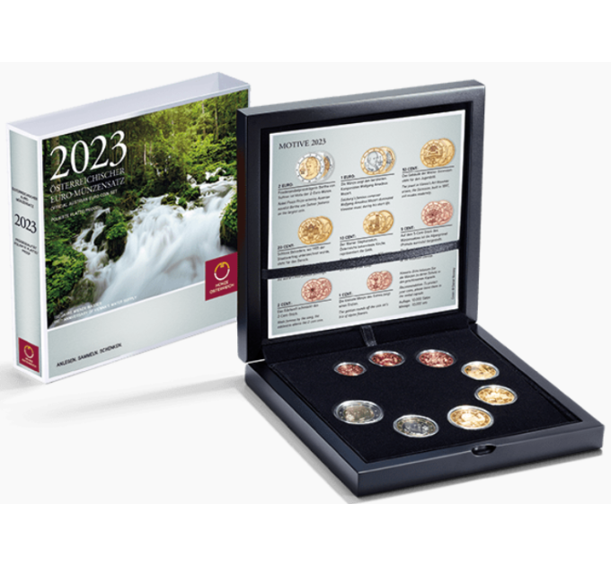 Austria coin set PROOF 2023 - 150 years of Vienna water for 96.00 € ✅