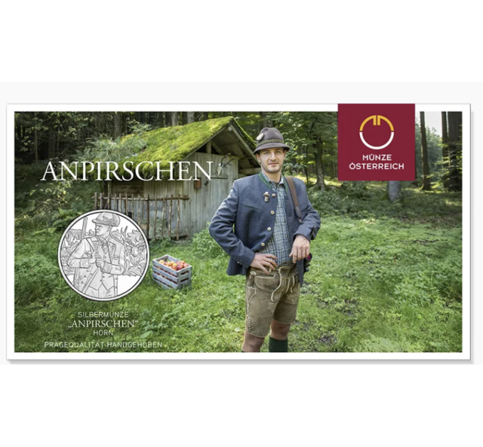 Austria 10 euro Silver coin 2026 - Aufdirndln – Anpirschen - Horn for 54.00 € ✅