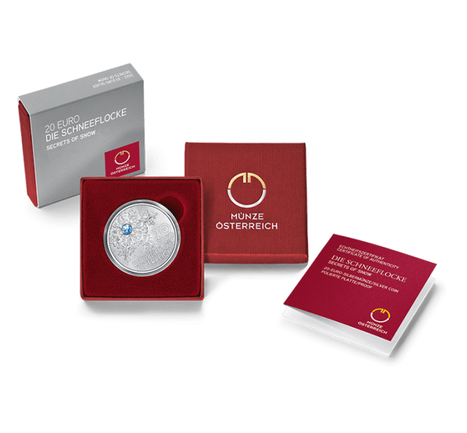 Austria 20 euro Silver coin 2023 – SECRETS OF SNOW for 75.00 € ✅