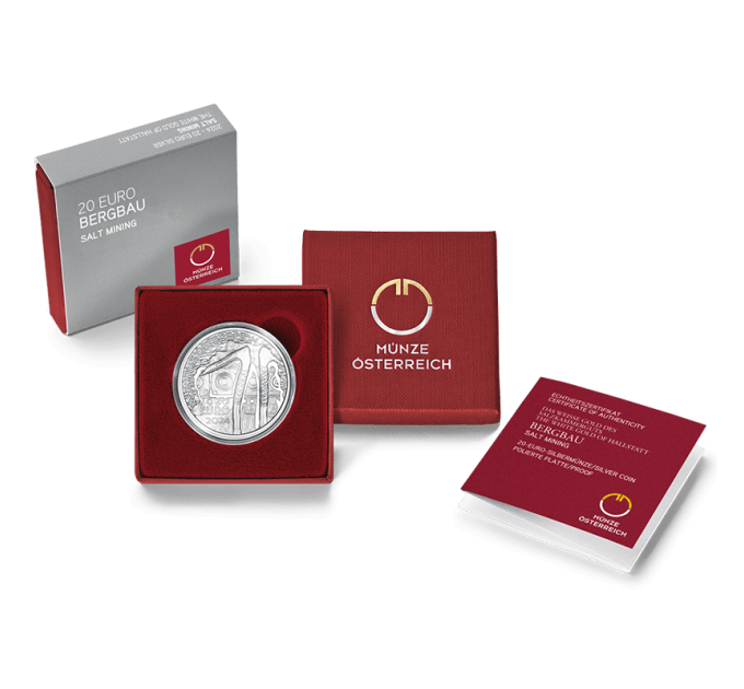 Austria 20 euros Moneda de plata 2024 – MINERÍA DE SAL por 72.00 € ✅