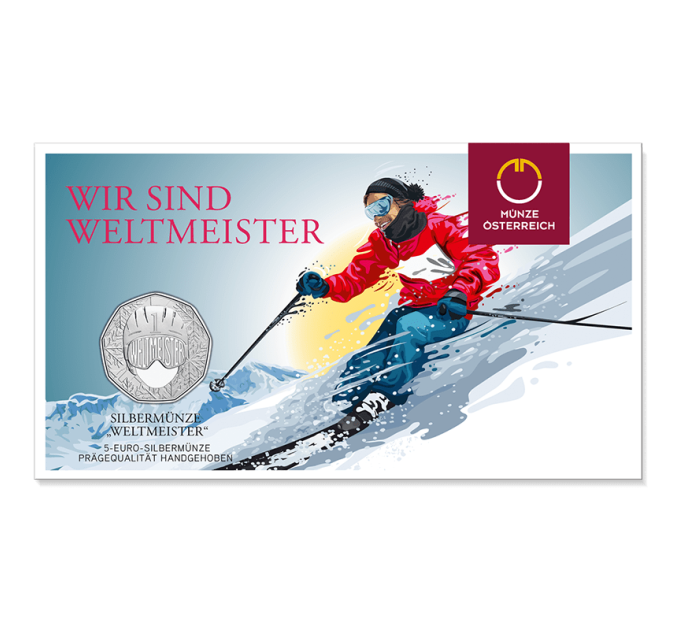 Austria 5 euro Silver coin 2024 - World Champion for 25.00 € ✅