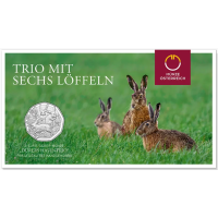 Austria 5 euro Silver coin 2026 - Dürer's Three Bunnies Austria 5 euro Silver coin 2026 - Dürer's Three Bunnies