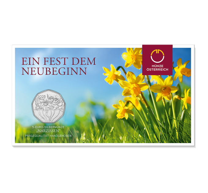 Austria 5 euros Moneda de platade 2025 - Narciso por 25.00 € ✅