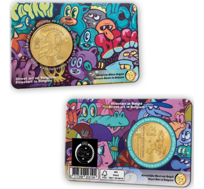 Bélgica 2,5 euros BU 2025 - Arte callejero en Bélgica - NL+FR por 22.00 € ✅