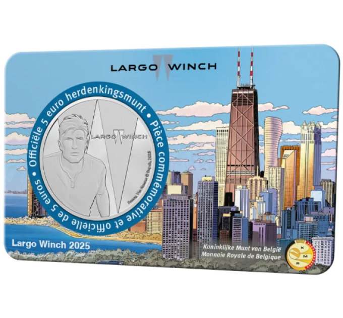 Bélgica 5 euros BU 2025 - Largo Winch - Relieve por 12.50 € ✅