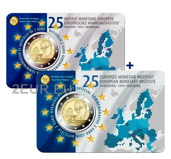 Belgium 2 euro BU 2019 - 25th Anniversary of the European Monetary Institute - NL+FR for 30.00 € ✅