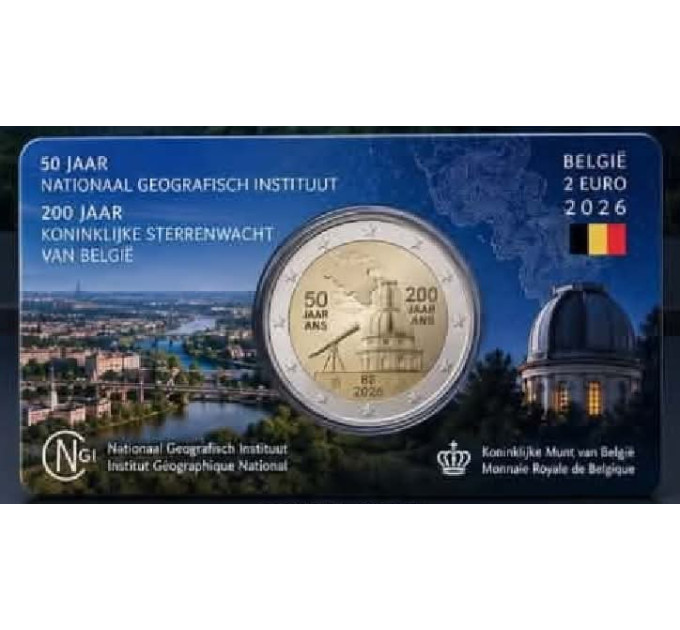 Belgium 2 euro BU 2026 - The National Geographic Institute (NGI) for 10.00 € ✅