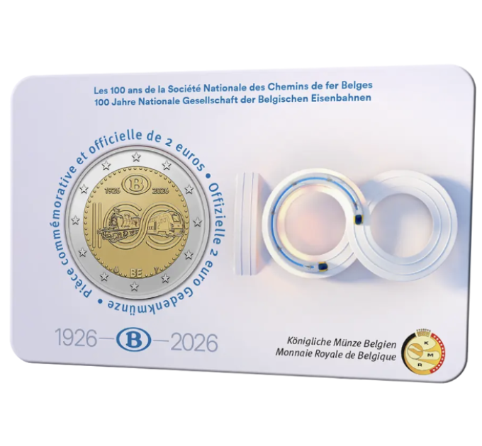 Belgium 2 euro BU 2026 - 100 years of NMBS - FR for 10.00 € ✅
