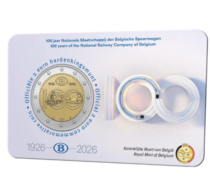 Belgium 2 euro BU 2026 - 100 years of NMBS - NL for 10.00 € ✅