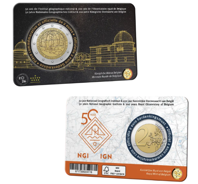 Bélgica 2 euros BU 2026 - El Instituto Geográfico Nacional (NGI) - FR + NL por 19.00 € ✅