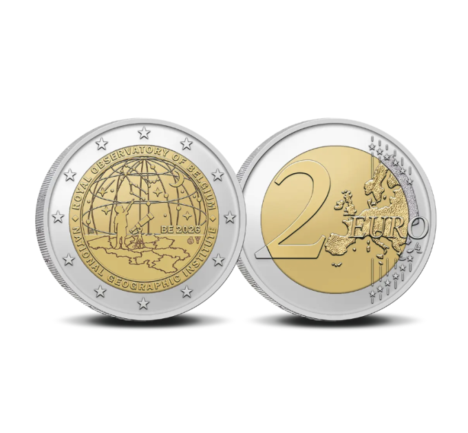 Belgium 2 euro UNC 2026 - The National Geographic Institute (NGI) for 10.00 € ✅