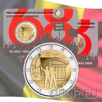 Bélgica 2 euros BU 2018 - 50 Aniversario de Mayo de 1968 Eventos en Bélgica - Revuelta Estudiantil - FR