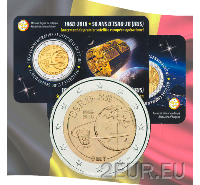 Belgium 2 euro BU 2018 - European Satellite ESRO 2B - FR for 18.90 € ✅