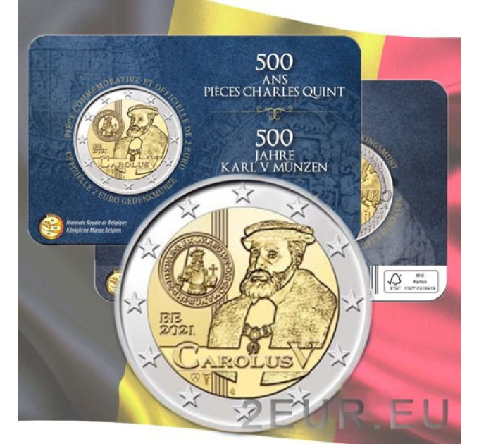 Belgium 2 euro BU 2021 - 500th anniversary of Charles V - FR for 13.00 € ✅