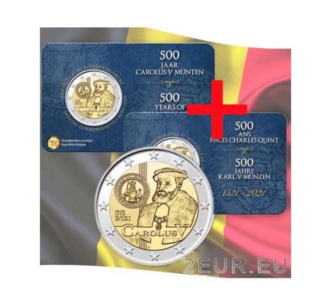 Belgium 2 euro BU 2021 - 500th anniversary of Charles V - NL+FR for 25.00 € ✅