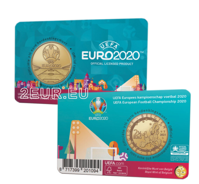 Bélgica 2,5 euros BU 2021 - UEFA 2020 - FR por 13.50 € ✅