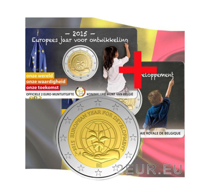 Bélgica 2 euros BU 2015 - Año Europeo del Desarrollo - NL+FR por 20.00 € ✅