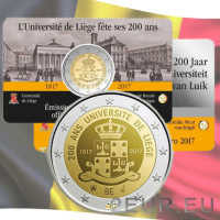 Bélgica 2 euros BU 2017 - 200 Años Universidad de Lieja - FR