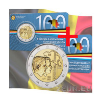 Bélgica 2 euros BU 2021 - 100 aniversario de la Unión Económica Bélgica - Luxemburgo (BLEU) - NL+FR