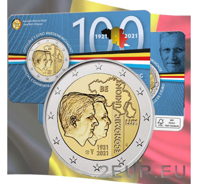Belgium 2 euro BU 2021 - 100th anniversary of the Belgium - Luxembourg Economic Union (BLEU) - NL for 13.00 € ✅